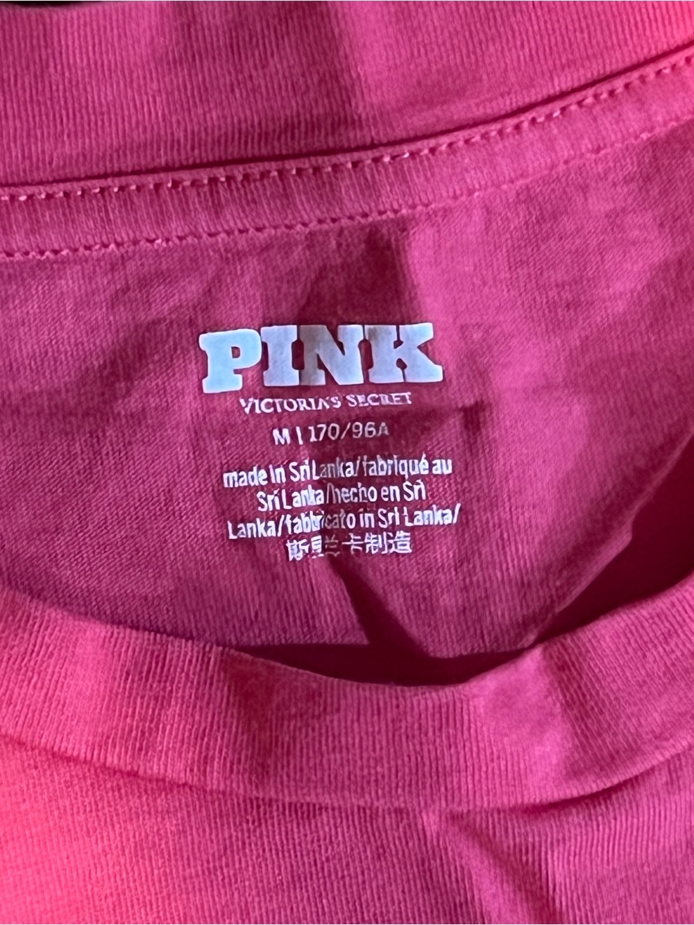 PINK Victoria's Secret Bright Pink Heart Pocket Pajama Set - Picture 4 of 5